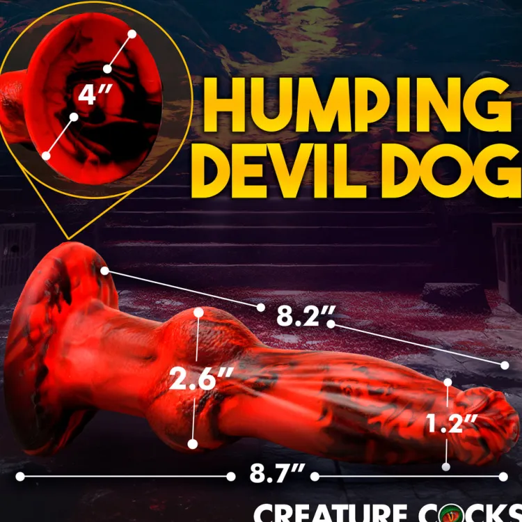 Creature Cocks Silicone Dildos | Vibrating Dildos>Hell Wolf Thrusting and Vibrating Silicone Dildo