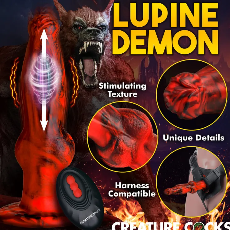 Creature Cocks Silicone Dildos | Vibrating Dildos>Hell Wolf Thrusting and Vibrating Silicone Dildo