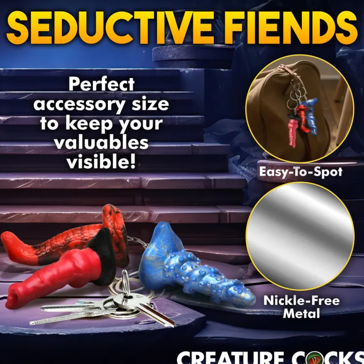 Creature Cocks Games & Novelties>Hell-Hound, Lord Kraken, & King Cobra Silicone Keychain Set