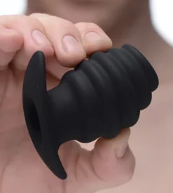 Master Series Butt Plugs>Hive Ass Tunnel Silicone Ribbed Hollow Anal Plug