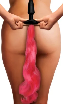 Tailz Butt Plug Tails | Butt Plugs>Hot Pink Pony Tail Anal Plug
