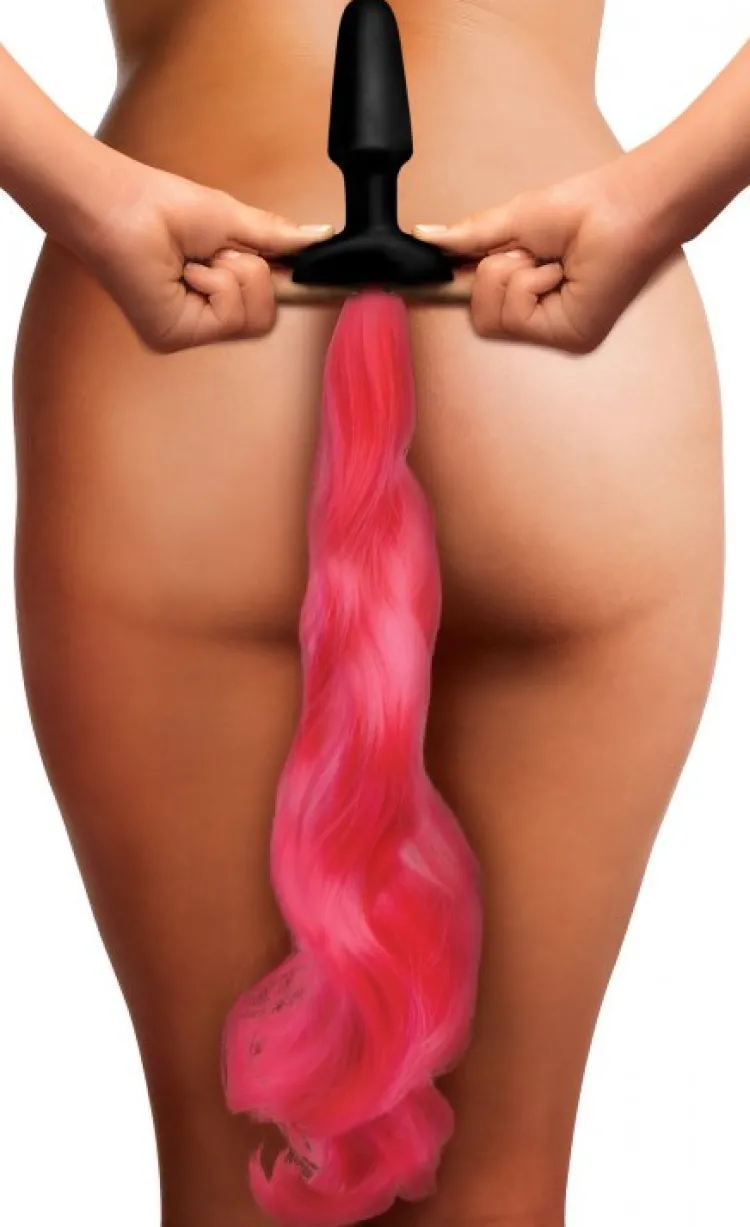 Tailz Butt Plug Tails | Butt Plugs>Hot Pink Pony Tail Anal Plug