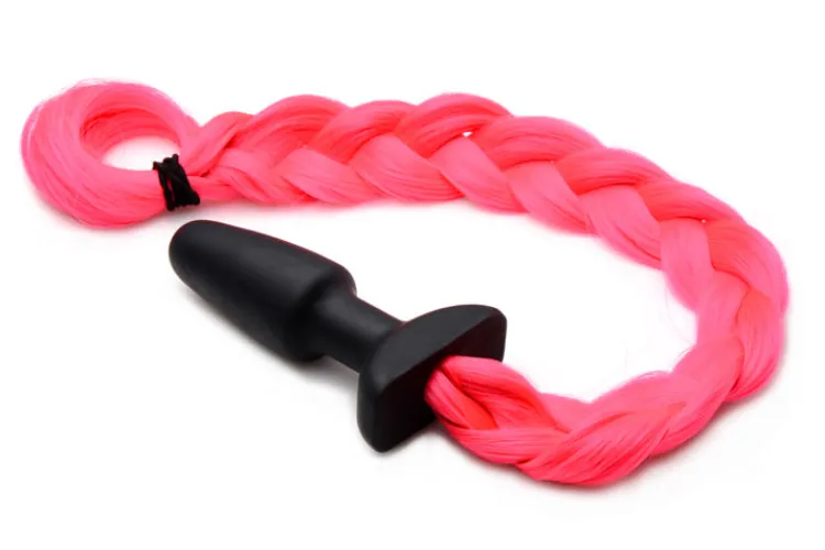 Tailz Butt Plug Tails | Butt Plugs>Hot Pink Pony Tail Anal Plug