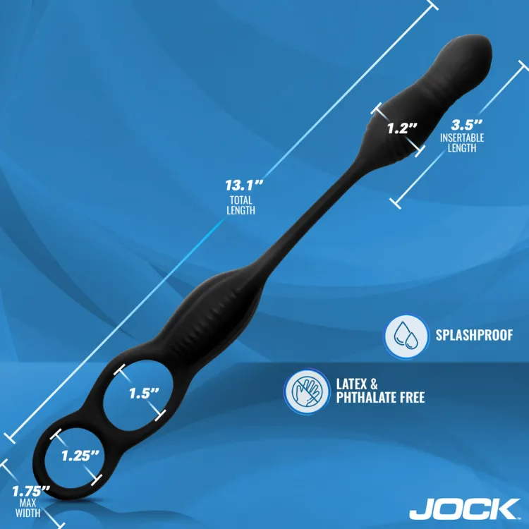 Jock Cock & Ball Devices | Unique Anal Toys>Hyper Thrusting and Vibrating Anal Plug with C-Ring