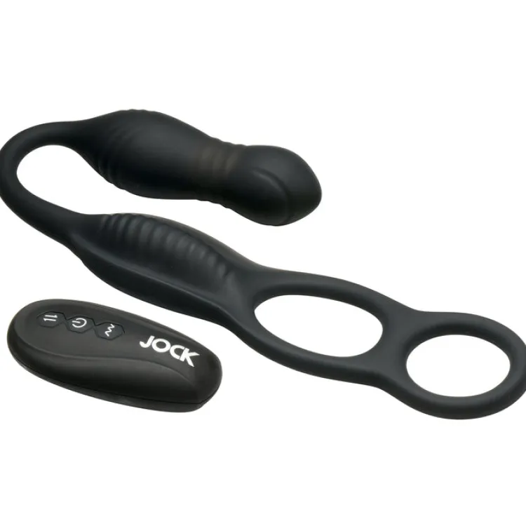 Jock Cock & Ball Devices | Unique Anal Toys>Hyper Thrusting and Vibrating Anal Plug with C-Ring