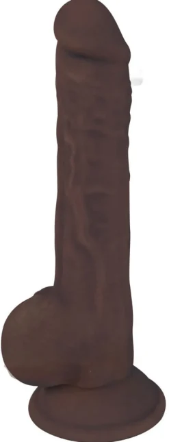 Curve Toys Ultra Realistic Sex Toys | Silicone Dildos>8 Inch Dark Silicone Dildo With Balls