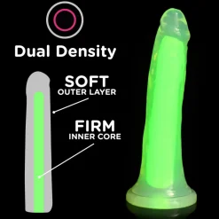 Curve Toys Silicone Dildos | Realistic Dildos>7 Inch Glow-in-the-Dark Silicone Dildo