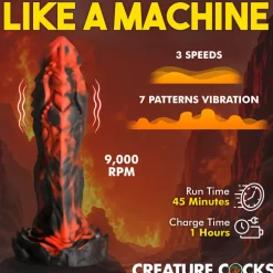Creature Cocks Silicone Dildos | Vibrating Dildos>Inferno Cock Vibrating Silicone Dildo