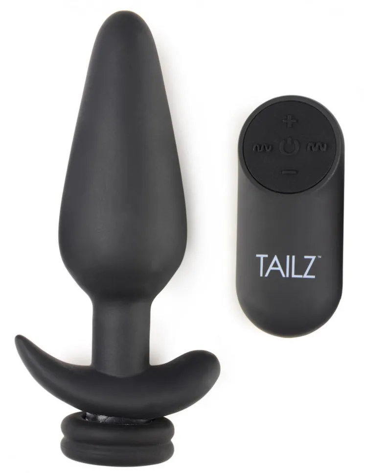 Tailz Butt Plug Tails | Vibrating Butt Plugs>Interchangeable 10X Vibrating Silicone Anal Plug with Remote