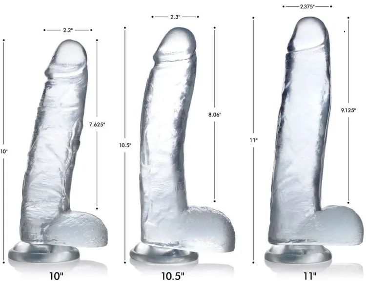 Jock Harness Compatible Dildos | Strap-On Harnesses & Dildos>C-Thru Dildo with Balls
