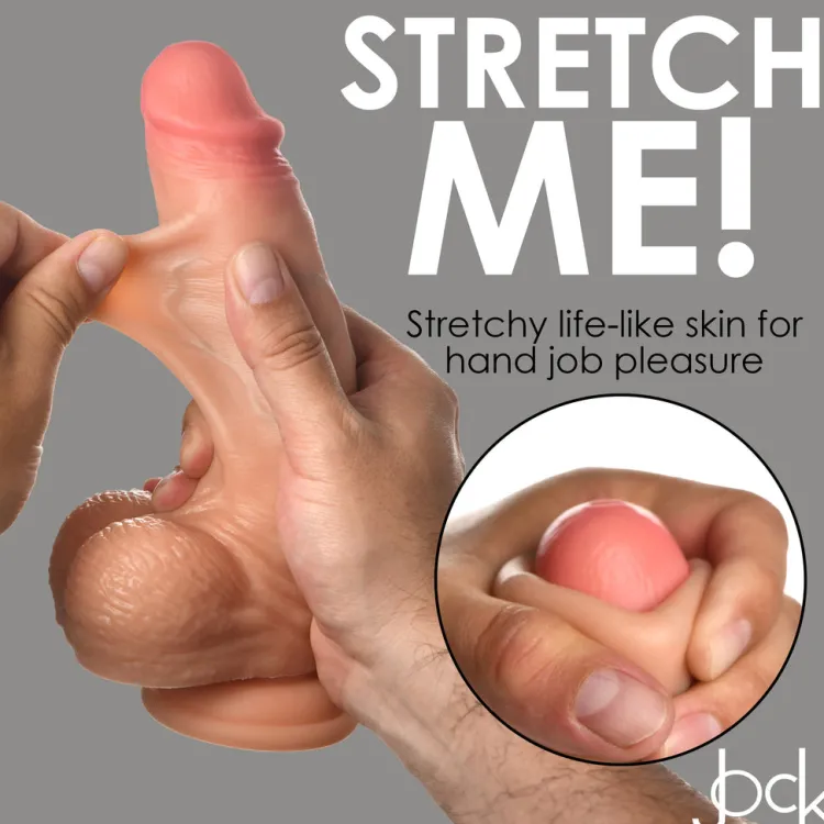 Jock Realistic Dildos>8" Realistic Skin Dildo w/ Balls