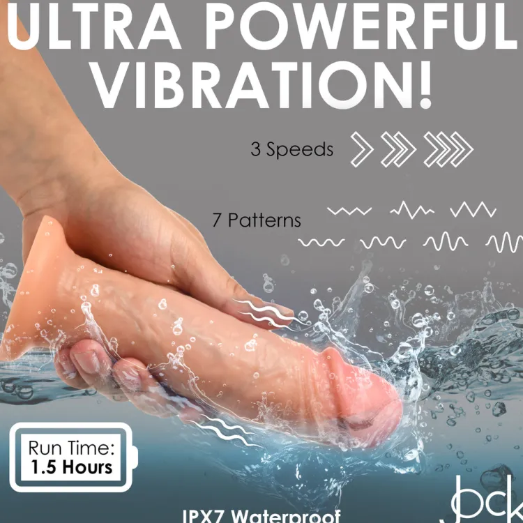 Jock Ultra Realistic Sex Toys | Vibrating Dildos>8" Vibrating Realistic Skin Dildo