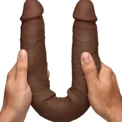 Jock Silicone Dildos | Double Ended & Penetration Dildos>Real Skin 17.75" Double Dildo