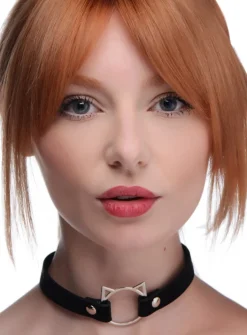 Master Series Leashes & Collars>Kinky Kitty Ring Slim Choker