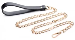 Master Series Leashes & Collars>Leashed Lover Black and Gold Chain Leash
