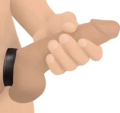 Strict Leather Penis Rings>Leather and Velcro Cock Ring