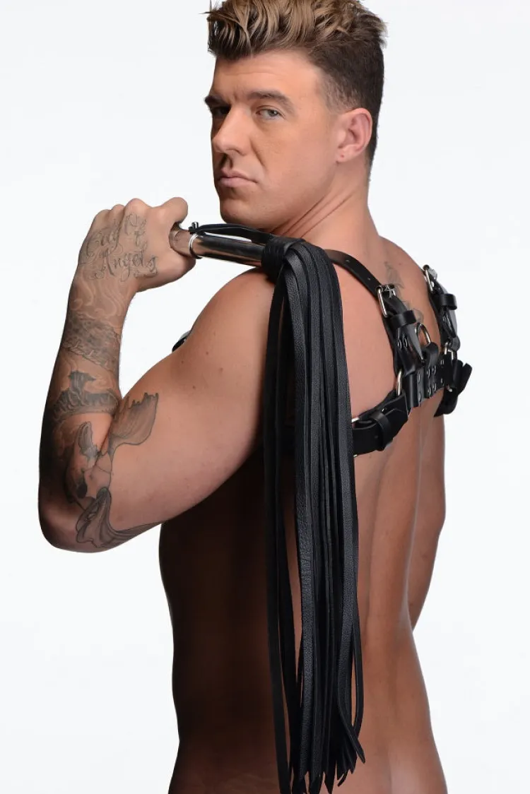 Strict Leather Luxury Toys | Impact: Whips, Crops & Spankers>Leather Flogger with Stainless Steel Handle