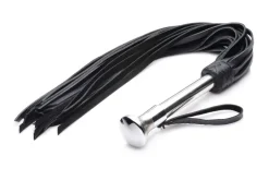 Strict Leather Luxury Toys | Impact: Whips, Crops & Spankers>Leather Flogger with Stainless Steel Handle