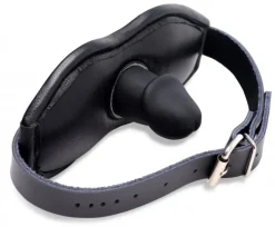 Strict Leather Ball Gags & Mouth Restraints | Masks & Dress-Up Accessories>Leather Padded Silicone Penis Mouth Gag