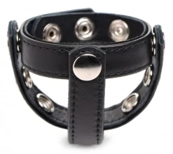 Strict Leather Penis Rings>Leather Snap-on Cock Harness