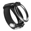 Strict Leather Penis Rings>Leather Steel Cock and Ball Ring