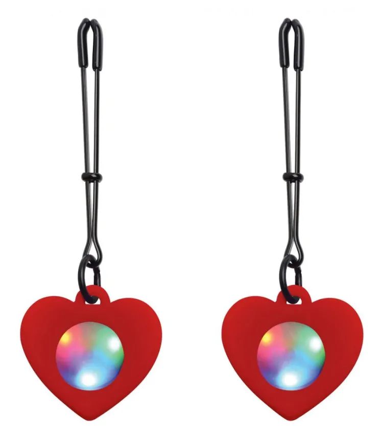 Charmed Nipple Clamps & Stimulators>Light-Up Charm Decorated Nipple Clamps