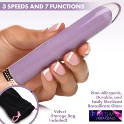 Prisms Erotic Glass Travel Essentials | Silicone Vibrators>Lilac Vibra-Glass 10X Mini Vibe
