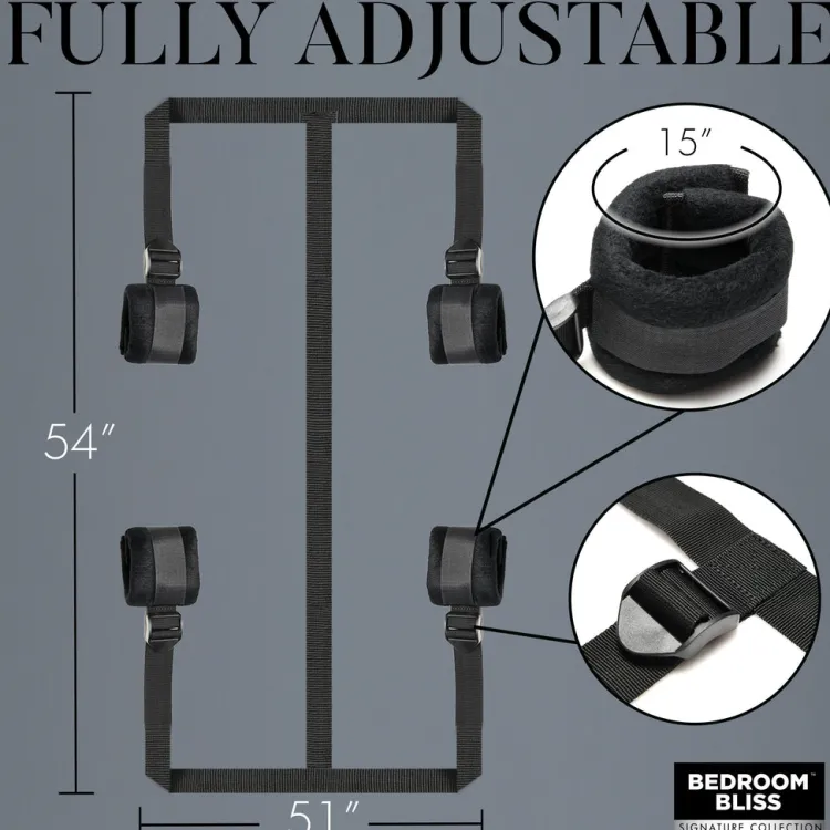 Bedroom Bliss Sex Toy Kits & Collections | Starter Bdsm & Bondage Kits>Lover's Bed Restraint System