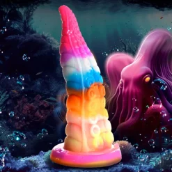 Creature Cocks Silicone Dildos>Luminoctopus Glow-In-The-Dark Tentacle Silicone Dildo
