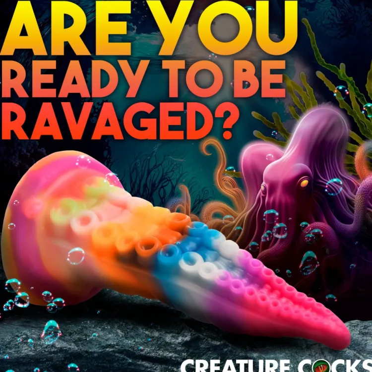 Creature Cocks Silicone Dildos>Luminoctopus Glow-In-The-Dark Tentacle Silicone Dildo