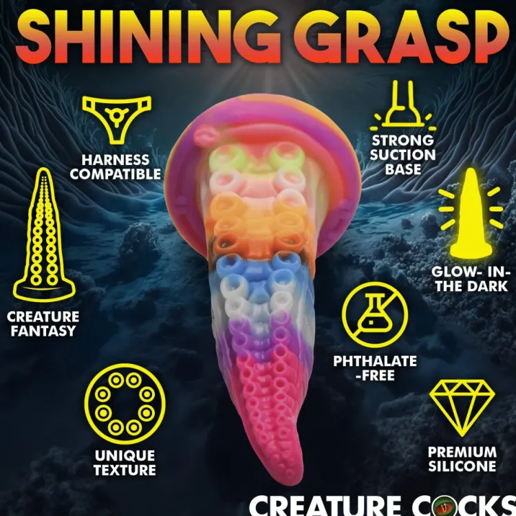 Creature Cocks Silicone Dildos>Luminoctopus Glow-In-The-Dark Tentacle Silicone Dildo