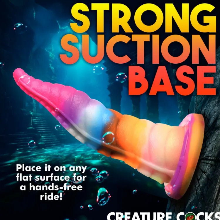 Creature Cocks Silicone Dildos>Luminoctopus Glow-In-The-Dark Tentacle Silicone Dildo