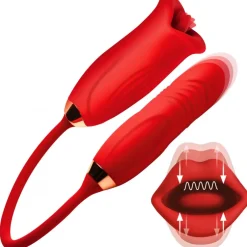 Lickgasm Silicone Vibrators | Unique Vibrators>Magic Kiss Clitoral Stimulator with Thrusting Vibrator
