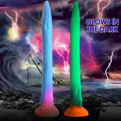 Creature Cocks Anal Dildos & Probes | Silicone Dildos>Makara Glow-in-the-Dark Silicone Snake Dildo