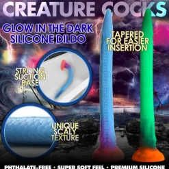 Creature Cocks Anal Dildos & Probes | Silicone Dildos>Makara Glow-in-the-Dark Silicone Snake Dildo