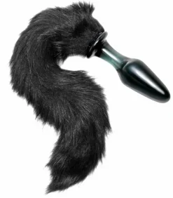 Tailz Butt Plug Tails | Glass Butt Plugs>Midnight Fox Glass Plug with Tail