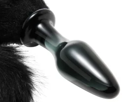 Tailz Butt Plug Tails | Glass Butt Plugs>Midnight Fox Glass Plug with Tail