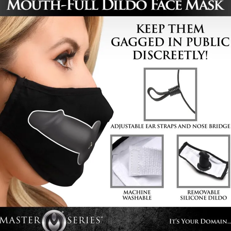 Master Series Ball Gags & Mouth Restraints | Masks & Dress-Up Accessories>Mouth-Full Dildo Face Mask