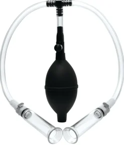 Size Matters Nipple Clamps & Stimulators | Female Enhancement>Nipple Pumping System with Dual Detachable Acrylic Cylinders