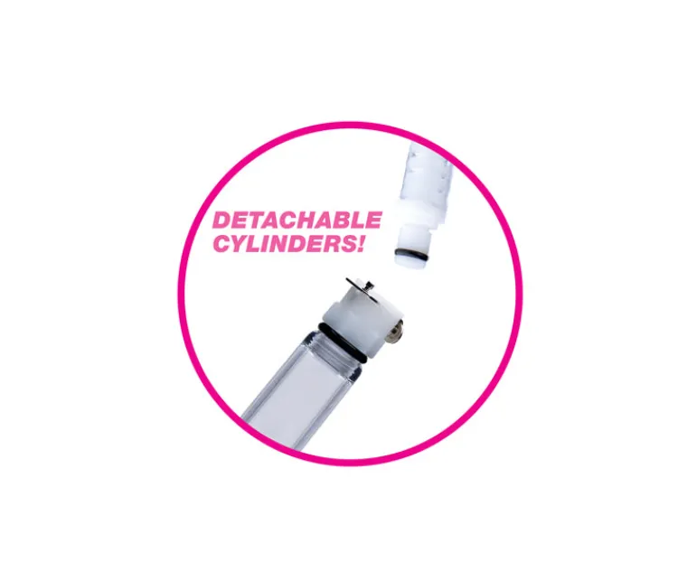 Size Matters Nipple Clamps & Stimulators | Female Enhancement>Nipple Pumping System with Dual Detachable Acrylic Cylinders