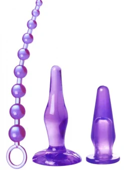 Trinity Vibes Sex Toy Kits & Collections | Anal Starter Toys>3pc Amethyst Adventure Anal Kit
