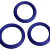 Trinity Vibes Travel Essentials | Penis Rings>3pc Blue Silicone Cock Rings