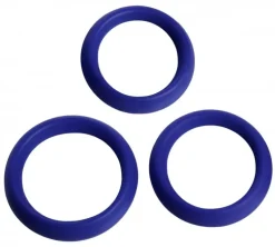 Trinity Vibes Travel Essentials | Penis Rings>3pc Blue Silicone Cock Rings