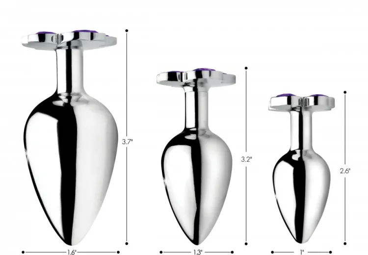 Booty Sparks Jewel Butt Plugs | Anal Starter Toys>3pc Flower Hearts Anal Plug Set