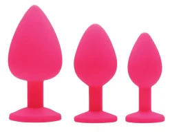 Frisky Anal Starter Toys | Butt Plugs>3pc Silicone Gemed Anal Plugs