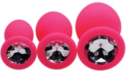 Frisky Anal Starter Toys | Butt Plugs>3pc Silicone Gemed Anal Plugs