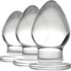 Prisms Erotic Glass Anal Starter Toys | Glass Butt Plugs>3 Piece Glass Anal Plug Kit