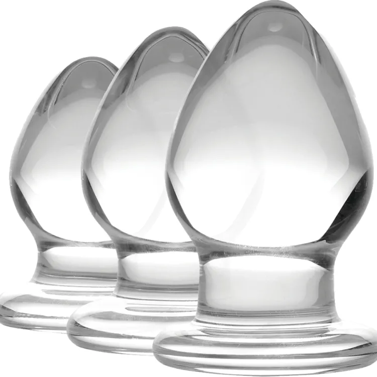 Prisms Erotic Glass Anal Starter Toys | Glass Butt Plugs>3 Piece Glass Anal Plug Kit