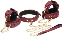 Master Series Leashes & Collars | Wrist & Ankle Cuffs>6 Piece Velvet Bondage Set