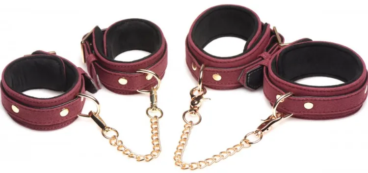 Master Series Leashes & Collars | Wrist & Ankle Cuffs>6 Piece Velvet Bondage Set